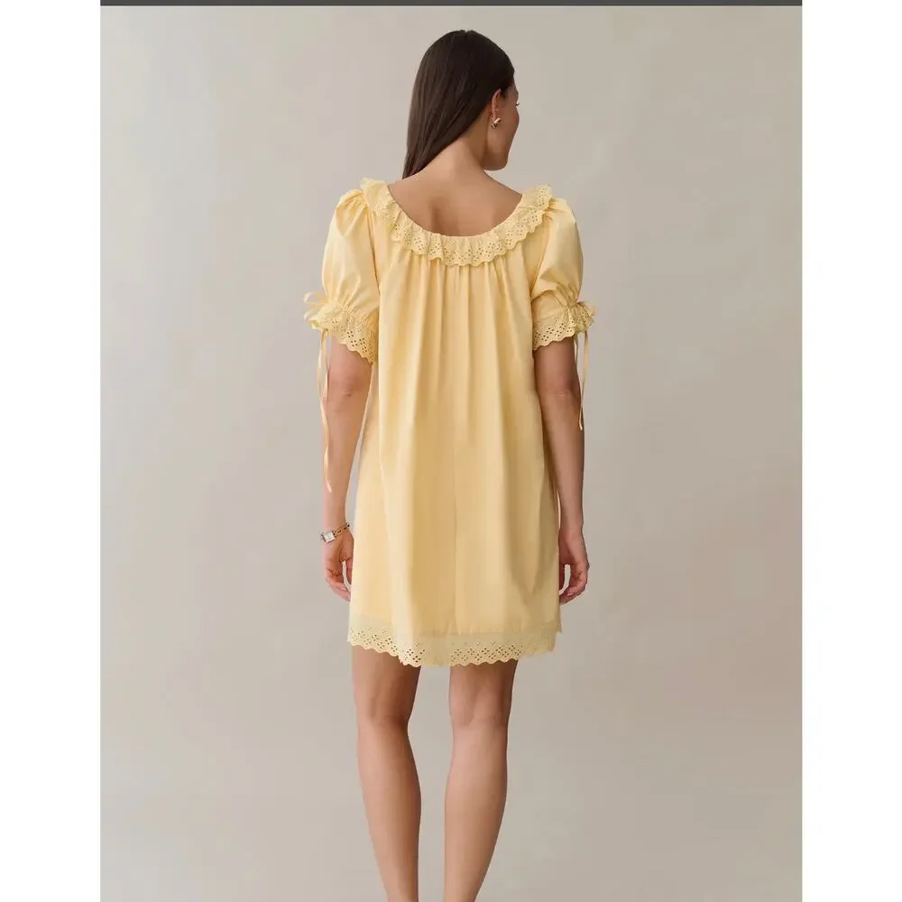 New Kourt Juliet light yellow dress size XS 100% cotton $147